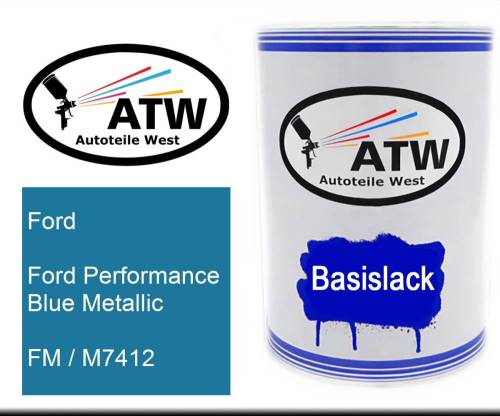 Ford, Ford Performance Blue Metallic, FM / M7412: 500ml Lackdose, von ATW Autoteile West.
